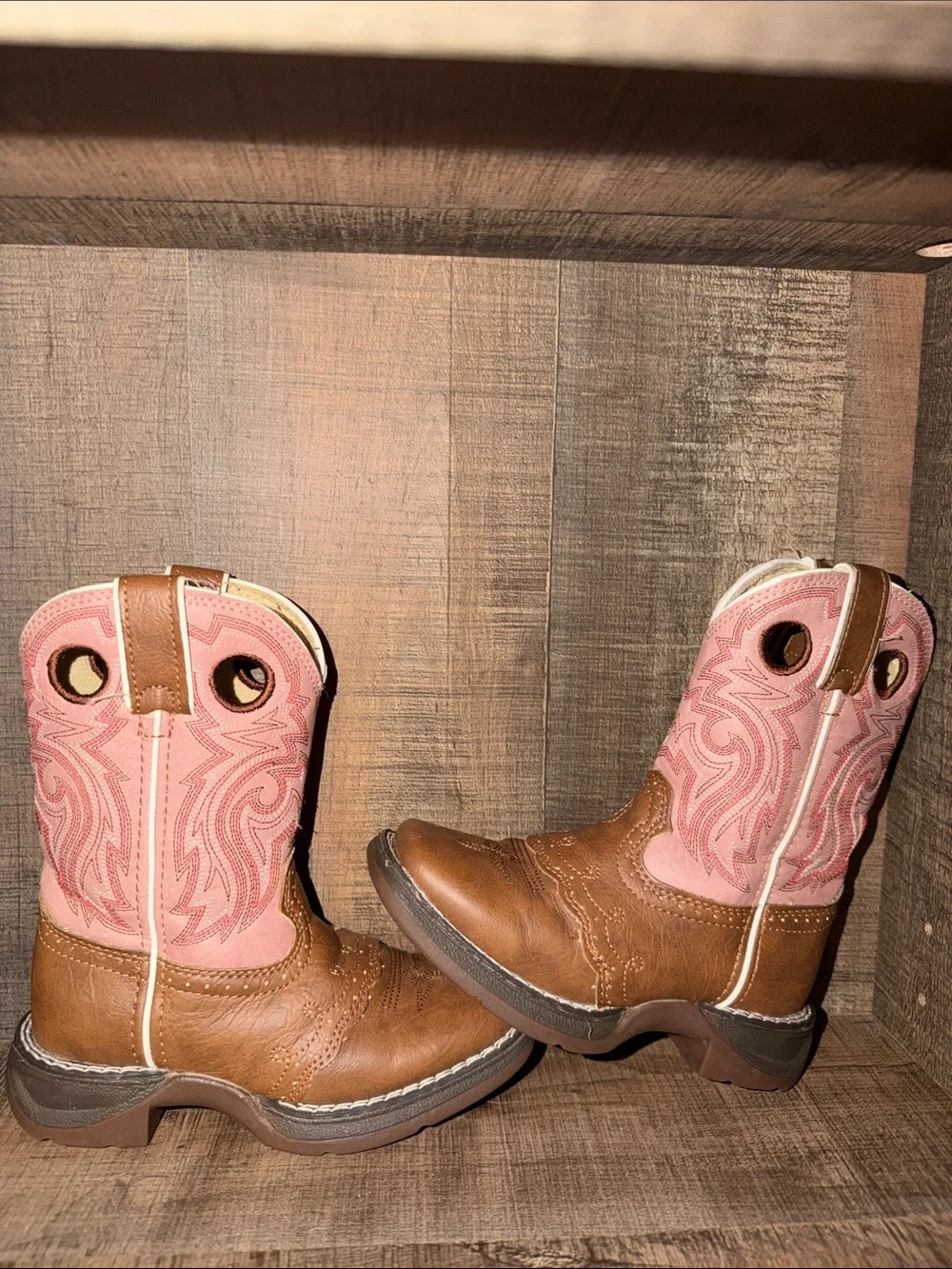 DURANGO  Pink and Brown Western Boots - Toddlers-size 10